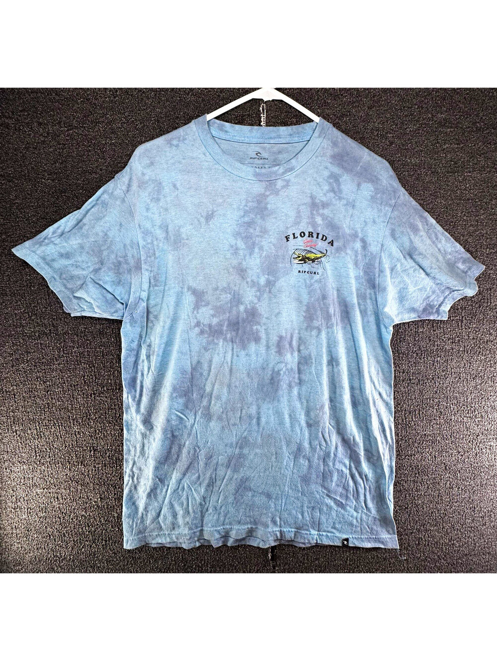 Rip Curl Mens L Blue Tie-Dye Florida Gators Graphic Crew Neck T-Shirt